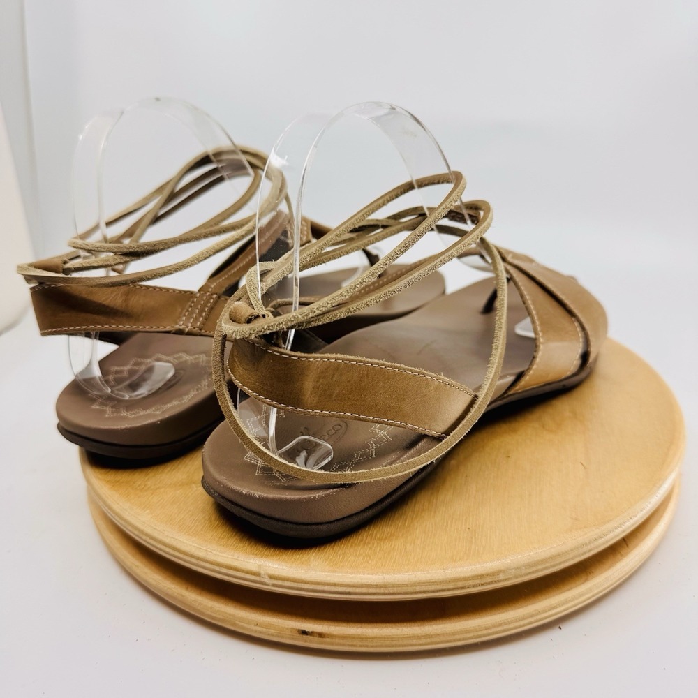Chaco Sandals Shoes Womens 7 Sage Brown Leather Strappy Gladiator Comfort - Picture 5 of 7